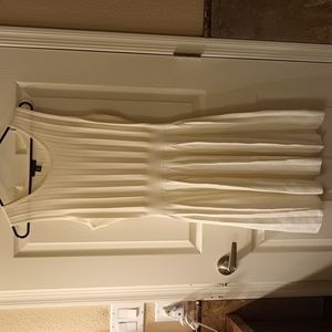 Saks fifth avenue white pleated dress